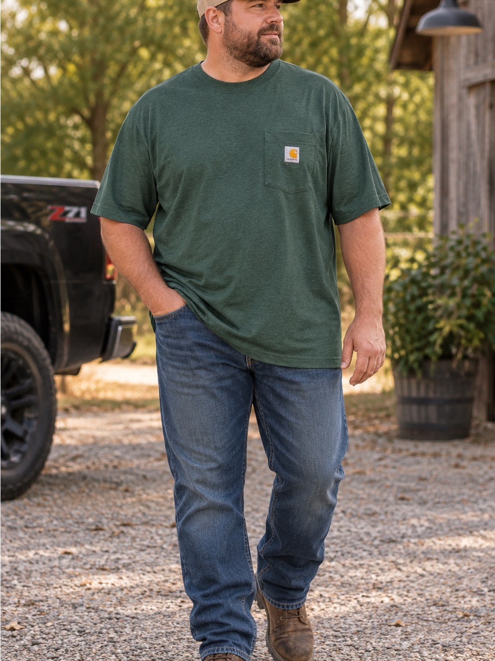 Carhartt Dark Green Short-Sleeve Pocket Tee 0025